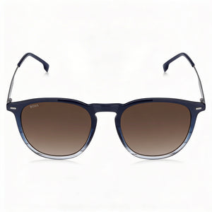 Hugo Boss 1639-S Round Sunglasses for Men — front view, Light Acetate frame