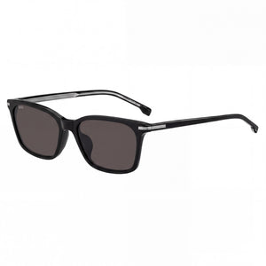 Hugo Boss 1669/F/SK Black Rectangle Sunglasses for Women, Grey lens