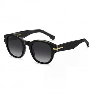 Hugo Boss 1717/S Black Striped White Rectangular Sunglasses for Women, Brown lens