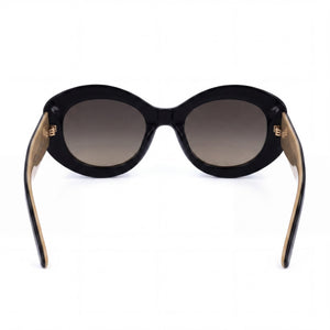 Hugo Boss B1521/N/S Oval Sunglasses Women — side view, Non-Polarized Grey Brown Doubleshade lens