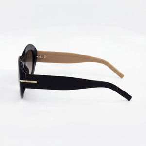 Hugo Boss B1521/N/S Rectangle Sunglasses Women — side view, Grey Brown lens