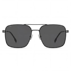 Hugo Boss Rectangle Sunglasses for Women — front view, Stainless Steel frame