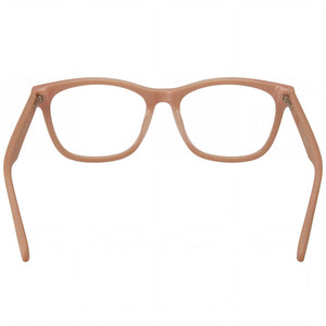 Hugo Boss BO 0318 Square Eyeglasses Men — side view, Beige Plastic temples