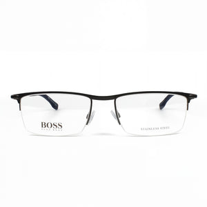 Hugo Boss Boss 0940 Rectangle Eyeglasses for Men — front view, Alloy Steel