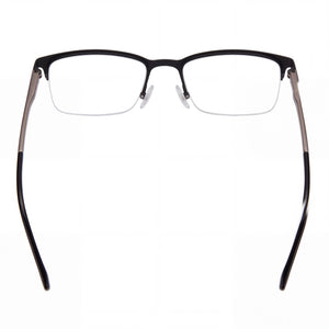 Hugo Boss BOSS 1187 Rectangle Eyeglasses Unisex — side view, Black Stainless Steel temples