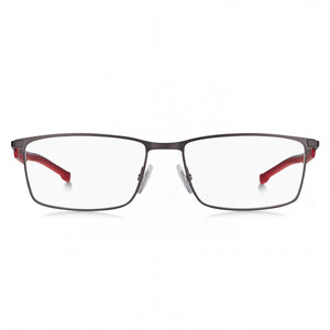 Hugo Boss BOSS 1201 Rectangle Eyeglasses for Men — front view, Alloy Steel