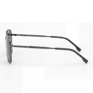 Hugo Boss Boss 1414/S Aviator Sunglasses Unisex — side view, Non-Polarized Matte Dark Ruthenium lens