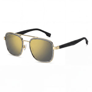 Hugo Boss BOSS 1486/S Gold Grey Square Sunglasses for Women, Gold Grey lens