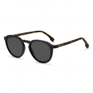 Hugo Boss BOSS 1491/S Black Havana Round Sunglasses for Men, Grey lens