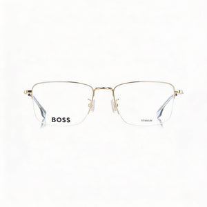 Hugo Boss Boss 1516/g Rectangle Eyeglasses Men — side view, Gold Titanium temples
