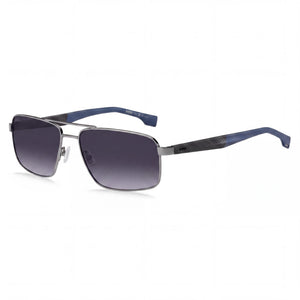Hugo Boss BOSS 1580/S Blue Rectangle Sunglasses for Women, Grey Shaded lens