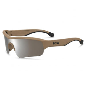 Hugo Boss Boss 1607/S Beige Shield Sunglasses Unisex, Silver lens