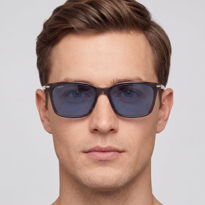 Hugo Boss BOSS 1669/F/SK Rectangle Sunglasses Men — side view, Non-Polarized Blue lens