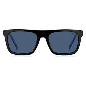 HUGO Casual Rectangle Sunglasses for Men — front view, Eco acetate frame
