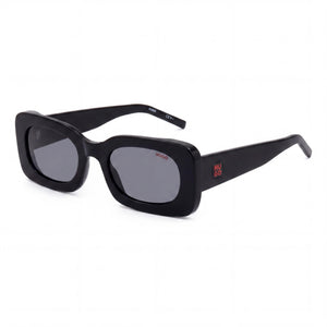 Hugo Boss Casual Black Rectangle Sunglasses for Women, Black lens