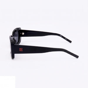 Hugo Boss Casual Rectangle Sunglasses Women — side view, Non-Polarized Black lens