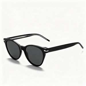 Hugo Boss Classic Black Rectangle Sunglasses for Women, Grey lens