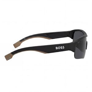 Hugo Boss Classic Shield Sunglasses Men — side view, Non-Polarized Black lens
