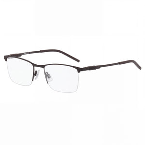 Hugo Boss Classic Brown Rectangle Eyeglasses for Unisex, Alloy Steel frame