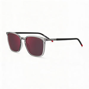Hugo Boss Contemporary Shield Sunglasses Men — side view, Non-Polarized Red lens