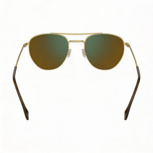 Hugo Boss Round Sunglasses Women — side view, Non-Polarized Green lens
