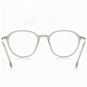 Hugo Boss Round Eyeglasses Unisex — side view, Gray Magnesium temples