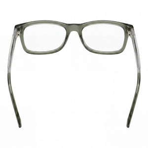 Hugo Boss Rectangle Eyeglasses Unisex — side view, Green Acetate temples
