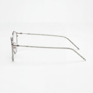 Hugo Boss Round Eyeglasses Unisex — front view, Alloy Steel