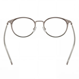 Hugo Boss Round Eyeglasses Unisex — side view, Green Alloy Steel temples
