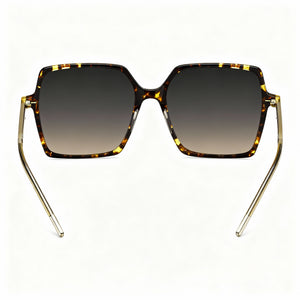 Hugo Boss Square Sunglasses Women — side view, Havana Yellow lens