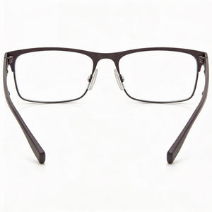 Hugo Boss HG 0293 Rectangle Eyeglasses Unisex — side view, Gray Stainless Steel temples