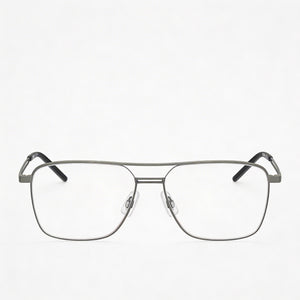 Hugo Boss Hg 1145 Aviator Eyeglasses for Men — front view, Alloy Steel