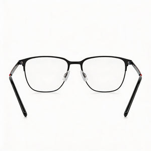 Hugo Boss HG 1155 Rectangle Eyeglasses Unisex — side view, Black Alloy Steel temples