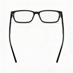 Hugo Boss HG 1163 Rectangle Eyeglasses Unisex — side view, Black Cellulose temples