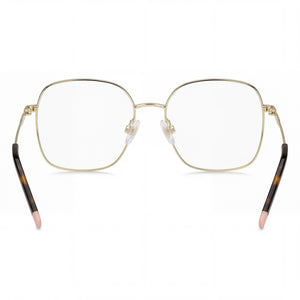 Hugo Boss Hg 1185 Round Eyeglasses Women — side view, Gold Metal temples