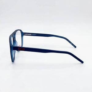 Hugo Boss HG 1200 Aviator Eyeglasses Men — side view, Blue Acetate temples