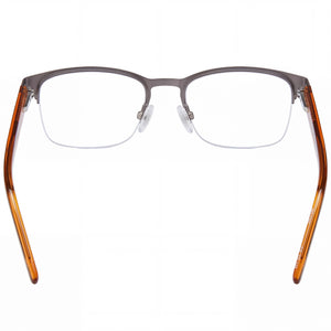 Hugo Boss Hg 1247 Rectangle Eyeglasses Men — side view, Silver Alloy Steel temples