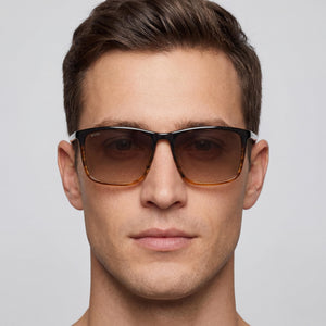 Hugo Boss INTERNATIONAL Rectangle Sunglasses for Men — interior view, Non-Polarized lens detail