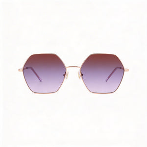 Hugo Boss Light & Minimal Rectangle Sunglasses for Women — front view, Metal frame