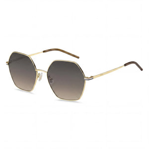 Hugo Boss Light & Minimal Gold Square Sunglasses for Women, Grey Brown Doubleshade lens