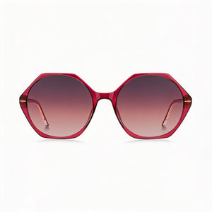Hugo Boss Light & Minimal Round Sunglasses for Women — front view, Magnesium frame