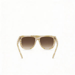 Hugo Boss Modern Rectangle Sunglasses Women — side view, Non-Polarized Pearled Beige White lens