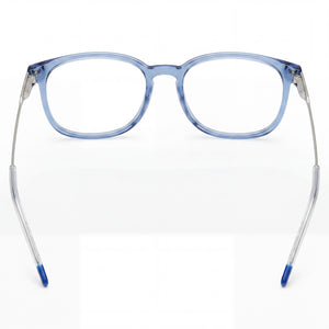 Hugo Boss Modern Rectangle Eyeglasses Women — side view, Blue Magnesium temples