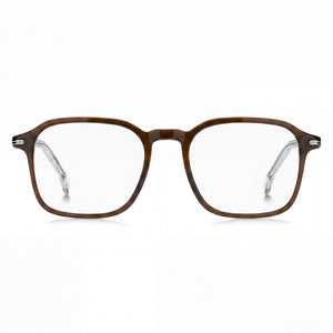 Hugo Boss Modern Square Eyeglasses for Men — front view, Eco Light Acetate