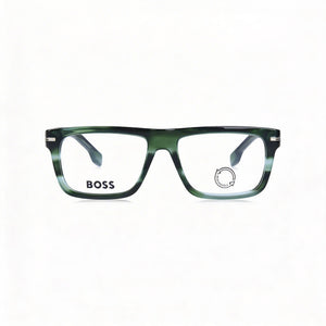 Hugo Boss Modern Rectangle Eyeglasses Unisex — front view, Acetate