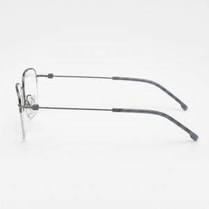 Hugo Boss Modern Rectangle Eyeglasses for Men — front view, Alloy Steel