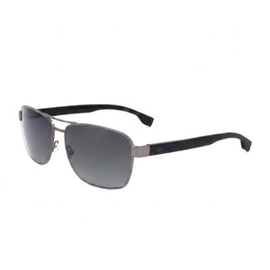 Hugo Boss R8060wj Silver Rectangle Sunglasses for Men, Black lens