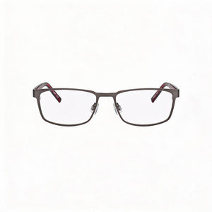 Hugo Boss Rectangle Eyeglasses Unisex — front view, Alloy Steel