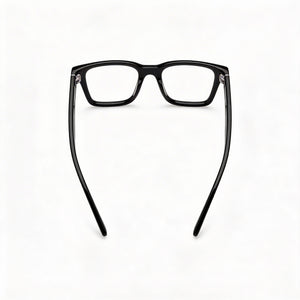 Hugo Boss Systems Rectangle Eyeglasses for Women — interior view, Mtt Blue demo lenses