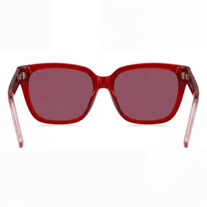 HUGO Contemporary Square Sunglasses Women — side view, Non-Polarized Red lens